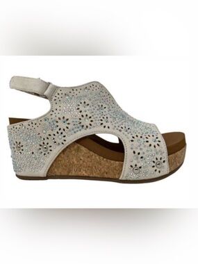Very G Starry Nights 
Crystal-Embellished White Wedge Sandals for Women